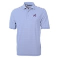 thumbnail image 2 of Men's Cutter & Buck  Blue Atlanta Braves City Connect Virtue Eco Pique Stripe Recycled Polo, 2 of 3