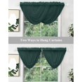 thumbnail image 5 of Waterfall Valances for Windows, Pure Dark Green Kitchen Sheer Valance Curtains, Simple Solid Color Rod Pocket Elegant Swag Valances for Living Room Bedroom, 47.2"x38.5", 3 Panel, 5 of 8