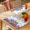 thumbnail image 4 of Independence Day Placemats Set of 4 Eucalyptus Leaves Blue Red Pentagram Place Mats Indoor Wipeable Table Mats Washable Cloth Dining Table Placemats for Kitchen Holiday Party Home Decor 13x19 Inch, 4 of 9