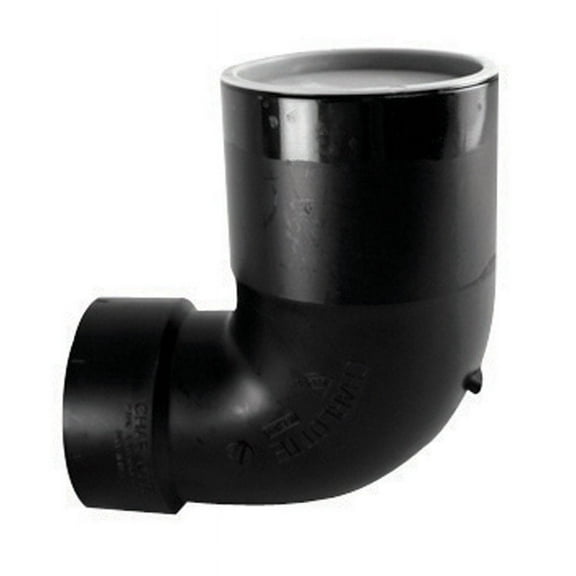 Charlotte Pipe 4 in. Hub x 3 in. Dia. Spigot ABS Elbow