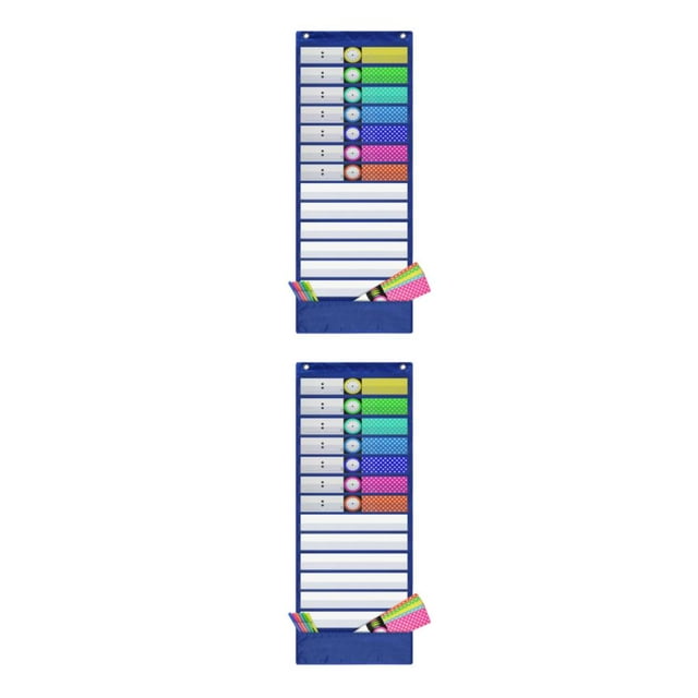 Youkk 1/2/3/5 Classroom Word Study Daily Schedule Pocket Chart Colorful and Functional Type1 2PCS