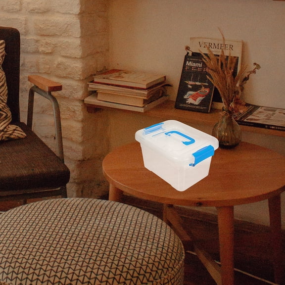 Masteelf  5 Pcs Storage Box Organizer Crate Bin with Lid Toy Bins Blue