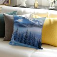 thumbnail image 3 of BANET  Winter Throw Pillow Cushion Cover, Surreal Winter Scenery with High Mountain Peaks and Snowy Coniferous Pine Trees, Decorative Square Accent Pillow Case 24x24in, 3 of 5