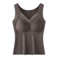 thumbnail image 3 of Siminsem Women's Wireless Vest Top with Built-in Bra Padded Camisole Sleeveless Base Layer Tank Bra Alternative No Bra Needed Cami for Layering, Coffee,L, 3 of 6
