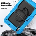 thumbnail image 3 of Case for iPad Air 11 inch M3 2025/M2 2024 (7th/6th Gen) with Screen Protector, 360 Degree Rotating Kickstand Hand Strap Heavy Duty Shockproof Cover with Shoulder Strap, Sky Blue, 3 of 7