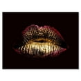 thumbnail image 2 of Designart Sexy Golden Metallized Female Lips IV Canvas Wall Art, 2 of 4