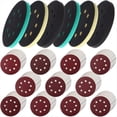 thumbnail image 1 of 116 Almohadillas de Espuma y Discos de Lijado para Lijadora Orbital de 5 Pulgadas y 8 Agujeros con Gancho y Bucle, 110 Discos de Lijado Rojos, Grano 40 A 600, 1 of 5