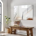 thumbnail image 4 of VONIGEE 30x40 Inch Frameless Bathroom Mirror, Rectangle Wall Mirror with Polished Edge, Vanity Mirrors for Bathroom, Bedroom, Living Room, Hangs Horizontally or Vertically, 4 of 7