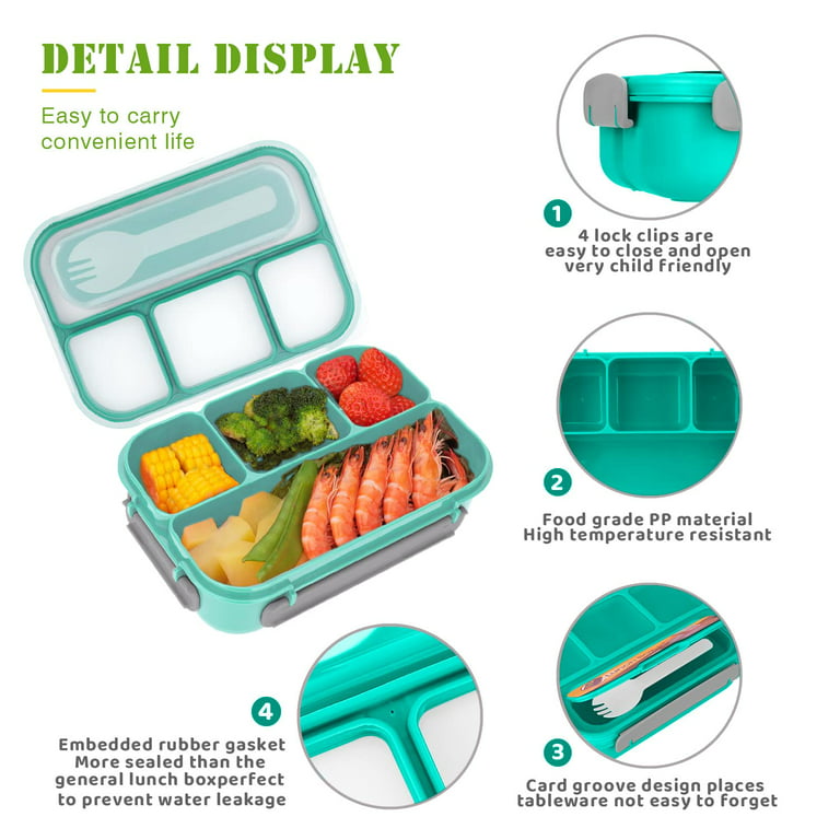  Bento Lunch Box Stainless Steel Lunch Container for Kids,Reusable  4 Compartments Metal Lunch Boxes Leakproof Food Meal Prep Lunch Containers  for Kids,2P Dip Containers,Dishwasher,Freezer Safe,BPA-Free : Home & Kitchen
