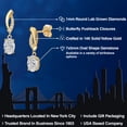 thumbnail image 2 of Gem Stone King 14K Yellow Gold Lab Grown Diamond Dangle Earrings for Women | 1.45 Cttw | Gemstone April Birthstone | DEF Color | VVS-VS Clarity | Oval 7X5MM, 2 of 6