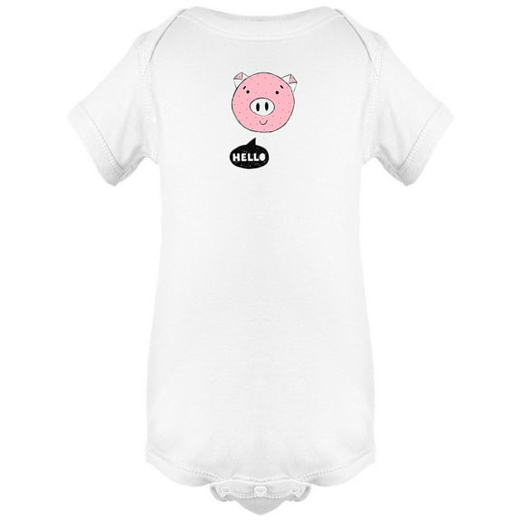 Hello, Cute Happy Pig Head Bodysuit Infant -Image by Shutterstock, 6 Months