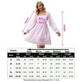thumbnail image 5 of Women's Long Sleeve Casual Solid Dresses Babydoll Mesh Midi Dress, 5 of 5
