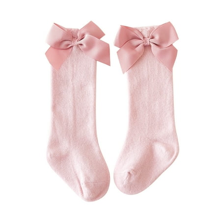 

Baby Socks Toddler Kids Girls Solid Knee-High Stockings Mid-Calf Length Princess