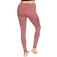 thumbnail image 3 of Stretch Is Comfort Women's Cotton Full Length Leggings Dark Mauve Medium, 3 of 6