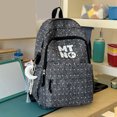 thumbnail image 3 of Polka Dots School Backpack, Multi-layer Backpack with Pendant, Spacious Bag for Shopping Work College, Black, 3 of 8