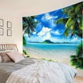 thumbnail image 5 of Summer Ocean Blue Sky Tapestry Wall Hanging,Tropical Palm Trees Wall Decor for Bedroom Living Room Dorm,80"Wx60"L, 5 of 5