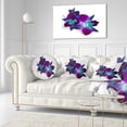 thumbnail image 3 of Designart Deep Purple Orchid Flowers on White - Flowers Throw Pillowwork - 12x20, 3 of 5