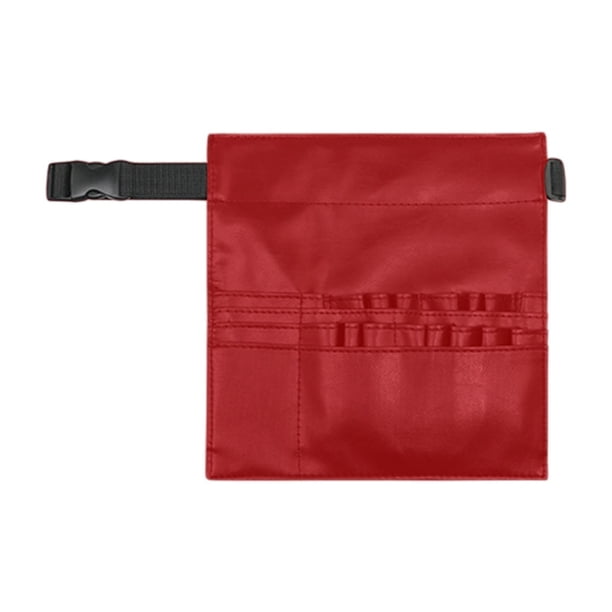 Bolsa para Tijeras de Peluquería, Bolsa para Cintura, Suministros de Peluquero, Soporte para Tijeras de Salón de Cuero PU Multifuncional para Peluquer Rojo