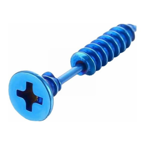 Stainless Steel Screw Ear Stud Earring Piercing Jewelry, Blue