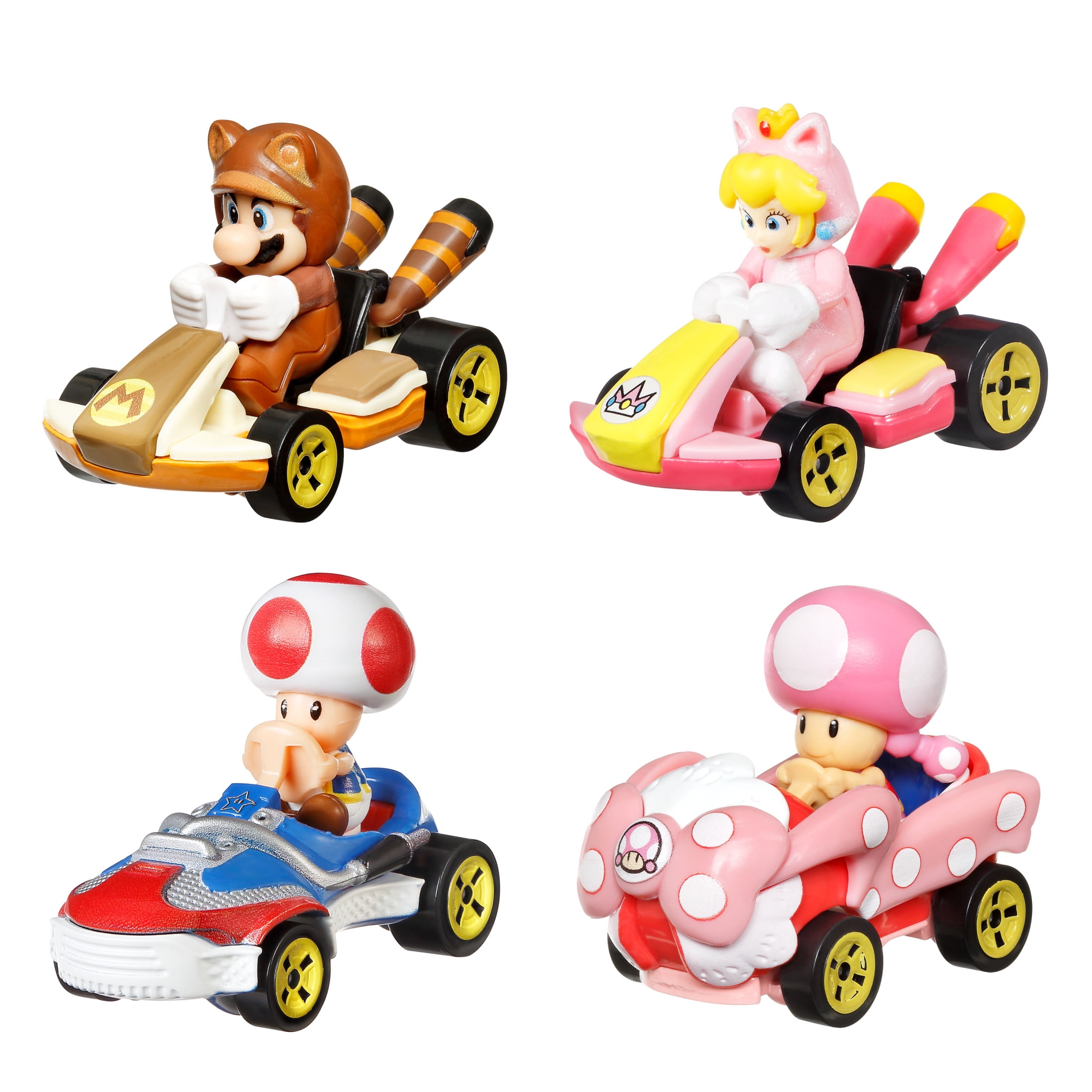 Hot Wheels Mario Kart 4-Pack 1:64 Scale Vehicles for Stores