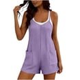 thumbnail image 6 of Taqqpue Womens Casual Rompers Solid Color Overalls Shorts Summer Sleeveless Spaghetti Strap Jumpsuits for Women Casual Shorts with Pockets, 6 of 10