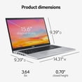 thumbnail image 6 of Acer Aspire 5 A515-56-36UT Slim Laptop, 15.6" Full HD Display, 11th Gen Intel Core i3-1115G4 Processor, 8GB DDR4 RAM, 256GB SSD Storage, WiFi 6, Windows 10 Home (S Mode), Sliver, w/USB Hub, 6 of 6