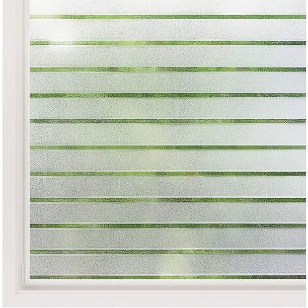 Película electrostática para ventanas Patrón de rayas Película autoadhesiva para ventanas para ventanas del hogar 44,5x200 cm Protección UV -Ideal para oficina, dormitorio, cocina, hogar, baño