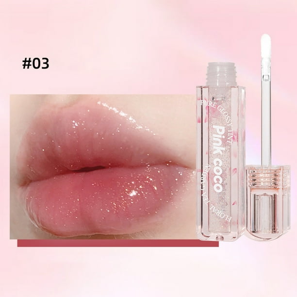 Lápiz labial Water Light Mirror, brillo labial hidratante de larga duración, caja de color perlado, tridimensional, no se desvanece, brillo labial de 2,7 ml.