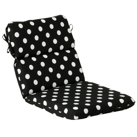 Outdoor Patio Furniture High Back Chair Cushion Black White Outdoor Patio Furniture High Back Chair Cushion Black White Polka Dot