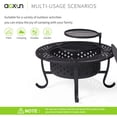 thumbnail image 6 of BaPiPro Fire Pit, 36.2 inch Fire Pits for Outside, Metal Round Outdoor Firepit with 2 Grill, Black, 6 of 7