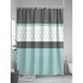 thumbnail image 5 of Shower Curtain Teal Gray Geometric Bathroom Curtains with Hooks, Waterproof Fabric Stitching Morocco Pattern Bath Shower Curtains Set for Bathroom Bathtubs Decor 36x72 Inch, 5 of 8