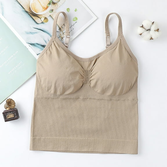 Mingw Underwear for Women Longline Sports Bra Built-in Shelf Bra Tummy Control for High Intensity Wrapped Elongated Gathered Without Steel Ring Sports Underwear