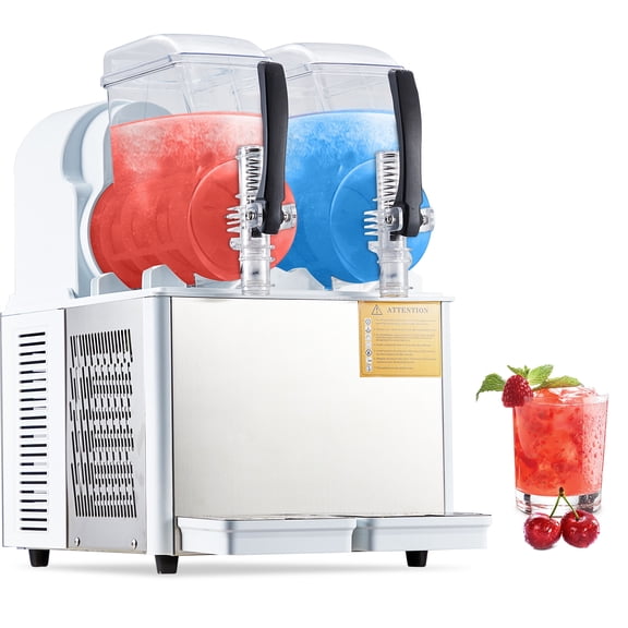 Commercial Slushie Machine 4L*2 Tanks Frozen, 370W 110v Margarita Machine for Cocktail, Stainless Steel Slushy Machine With Self-Cleaning, Frozen Drink Maker Smoothie Machine Home Bar Party