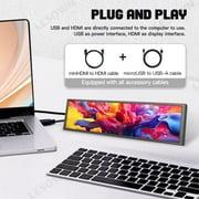 LESOWN 8.8 Inch Stretched Bar LCD Display IPS 1920x480 Mini HDMI Monitor for HD PC Laptop Computer Secondary Screen Temperature Windows Aida64 CPU GPU Monitoring