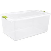 Sterilite 105qt Latch Box-clear W/lime Latches