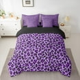 thumbnail image 2 of Manfei Cheetah Pattern 7-Piece Bedding Comforter Set,Jungle Leopard King Bedding Sets,Purple Black Bed Sheets For Girls Kids,Luxury Bedroom Decor Reversible, 2 of 8