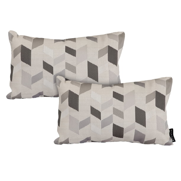 Cojin Riñonera Decorativa Rectangular Set de 2 Magic Plata