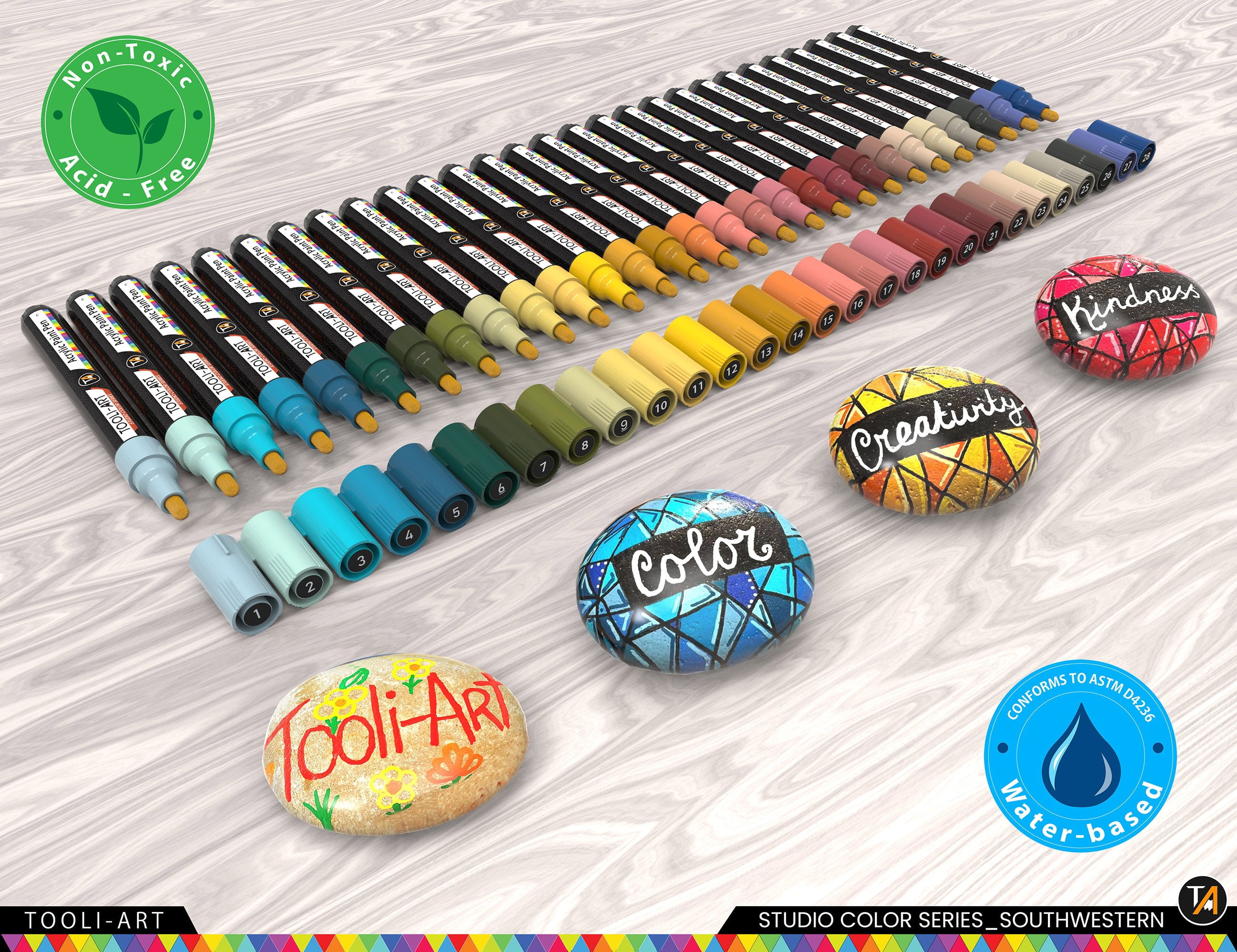 28 Southwestern Colors Acrylic Paint Pens Markers Set 3mm Medium
