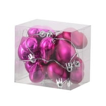 12 Pcs Heart Ornaments Set Christmas Tree Decorations PVC Hanging Balls for Valentine's Day Party Home Festive Decor(Hot Pink)