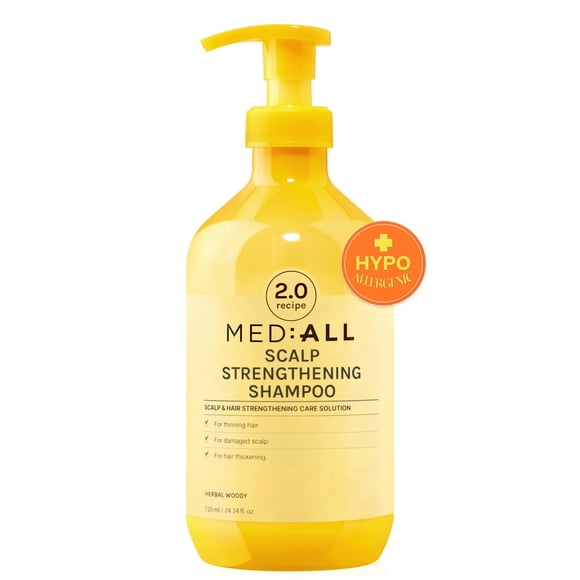 MEDIALL Champú fortalecedor del cuero cabelludo Herbal Woody 10.14 fl. oz.- Champú espesante para el cabello para hombres y mujeres | Champú orgánico para la caída y la caída del cabello