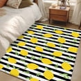 thumbnail image 3 of Area Rug 48×72in, Summer Farmhouses Lemons Leaves Floor Carpet Living Room Rug, Black White Stripe Non-Slip Welcome Mat Indoor Rugs for Bedroom Dining Room, 3 of 9