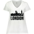 thumbnail image 3 of Inktastic London England City Skyline with Grunge Women's Plus Size V-Neck T-Shirt, 3 of 5