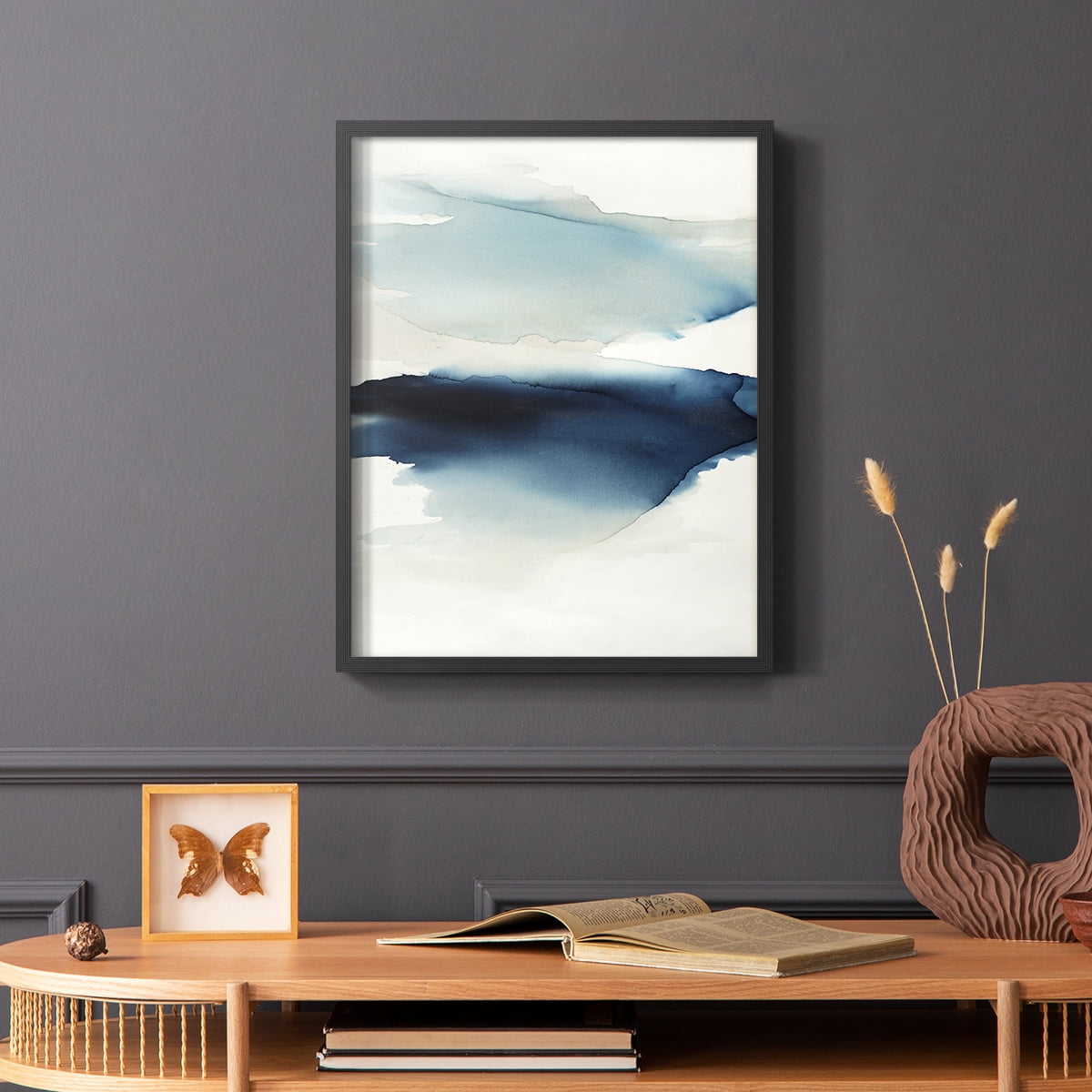 Waves I Framed Print in Black Solid Wood 22 x 28 Framed Print