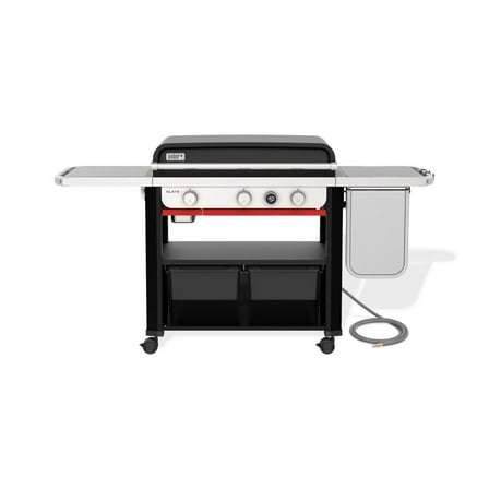 Weber Slate 30 Inch 3 Burners Natural Gas Tabletop Griddle, Black