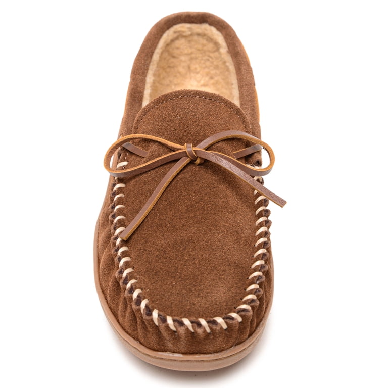 Minnetonka Code Trapper Men Suede Moccasin Slipper Whiskey‎ Faux Fur Size 10M Minnetonka Men main image 4