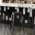 thumbnail image 4 of BizChair Set of 4 Commercial Grade 30" High Backless Black Metal Indoor Bar Height Stools with Black All-Weather Poly Resin Seats, 4 of 12