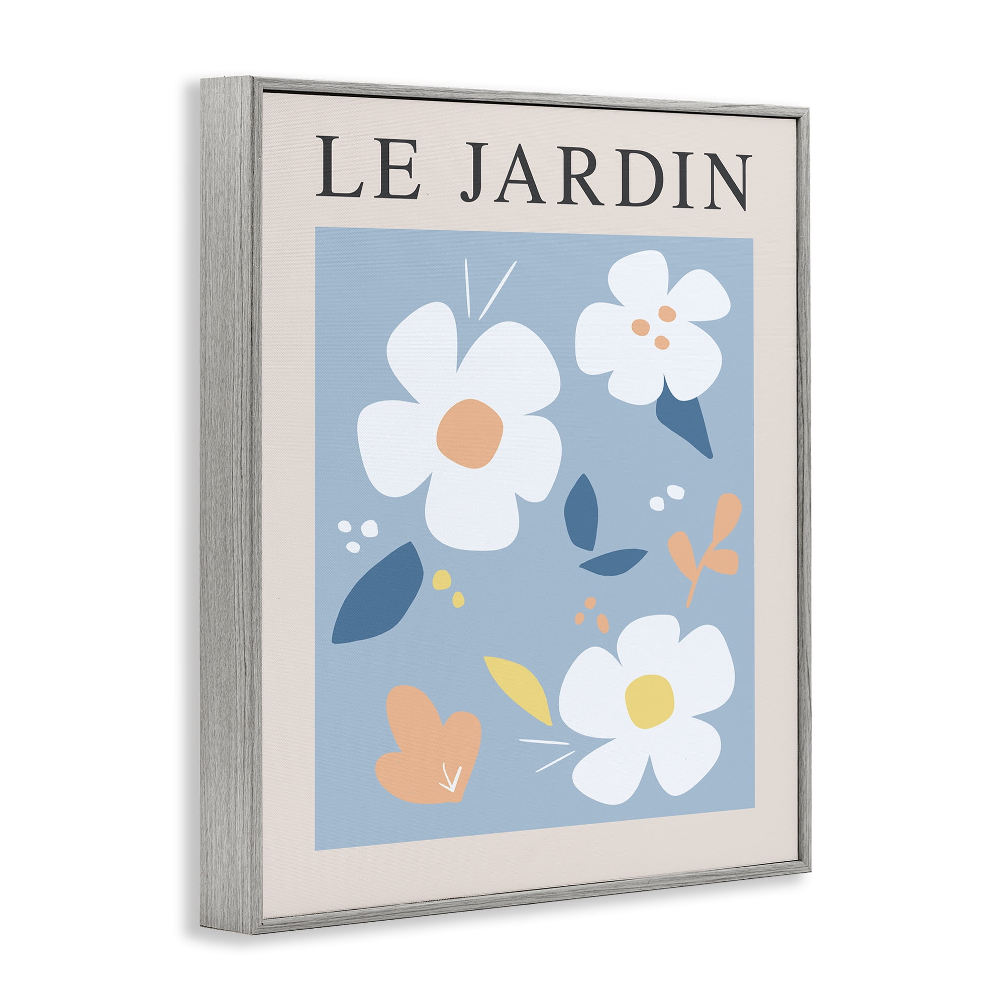 Stupell Industries Bouncing Floral Le Jardin Gray Framed Giclee Art, design by Anna Quach