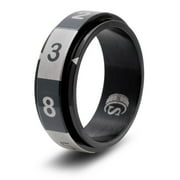 CritSuccess d8 Dice Ring with 8 Sided Die Spinner (Size 10.5 - Stainless Steel - Black)