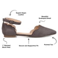 thumbnail image 6 of Journee Womens Lana Buckle Pointed Toe Ballet Flats, Widths Available, 6 of 7