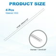 thumbnail image 2 of Uxcell 4 Pcs Round Steel Rod 1.2mm Diameter HSS Lathe Bar Stock Tool 200mm Long for Shaft Gear Drill Lathes Boring Machine Turning Miniature Axle Cylindrical Pin DIY Craft Tool, 2 of 6